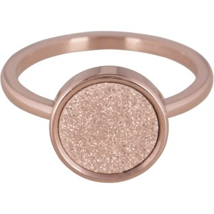 Charmins steel ring sanded circle rose gold R382
