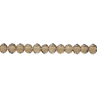 Biba armband crystal transparant bruin zwart 6 mm