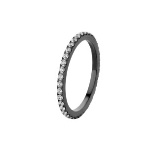Melano Friends ring Sade CZ crystal black