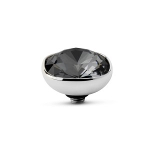 Melano twisted zetting circular crystal silver night