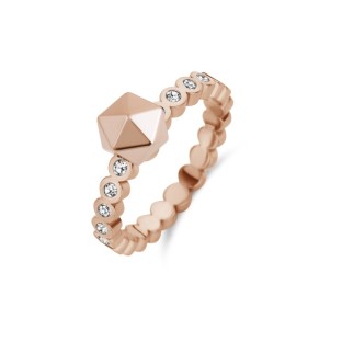 Melano Twisted ring wave CZ rose gold