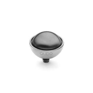 Qudo Interchangeable top Bottone 11,5 mm dark grey pearl 