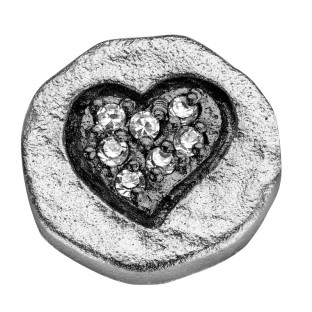 Enchanted elements round zirkonia 10 mm heart black plated