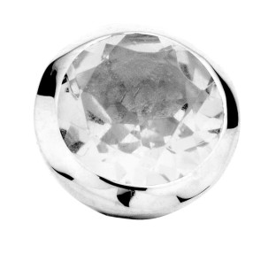 Enchanted bracelet element round white topaz facet