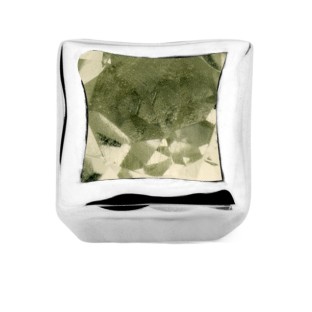 Enchanted bracelet element square green amethyst facet silver