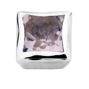 Enchanted bracelet element square pink amethyst facet silver rhodium