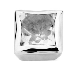 Enchanted bracelet element square white topaz facet silver rhodium