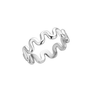 Melano Friends ring crinkle stainless steel