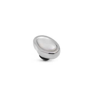 Melano Twisted zetting gem pebble white shell