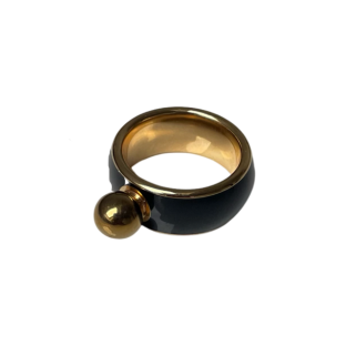 Sample Melano Sturdy ring black gold maat 60 met bolzetting