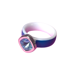 Sample Melano Vivid ring ceramic white/blue met zetting maat 60