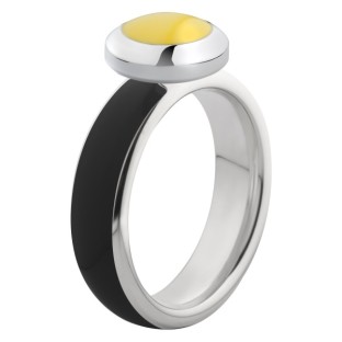 Melano Vivid ring stainless steel - black