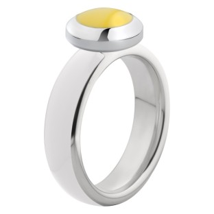 Melano Vivid ring stainless steel - white