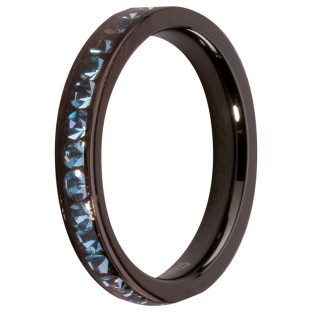 Melano side ring black plated aqua