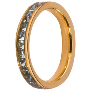 Melano Stainless Steel ring gold aqua