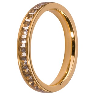 Melano Stainless Steel aanschuifring gold crystal
