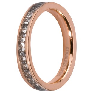 Melano Stainless Steel Friends ring rose gold crystal