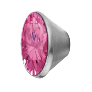 Melano Stainless Steel zetting conisch zirkonia pink