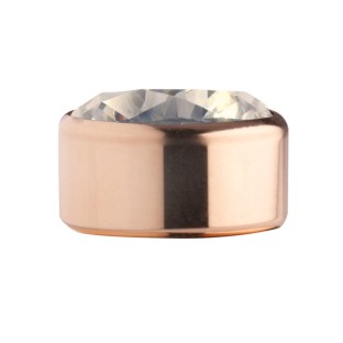 Melano Stainless Steel zetting rose rond zirkonia citrine