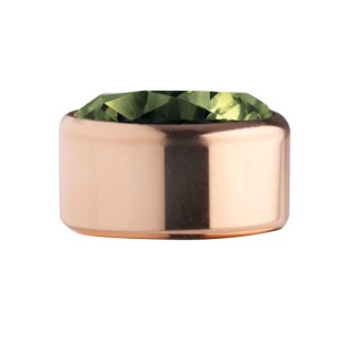 Melano Stainless Steel zetting rose rond zirkonia olive