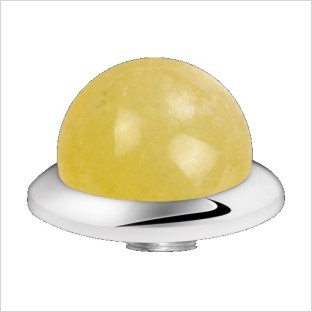 Melano Stainless Steel zetting special stone yellow calcite bol 10 mm