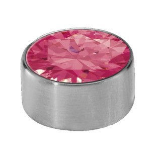 Melano Stainless Steel zetting rond zirkonia red
