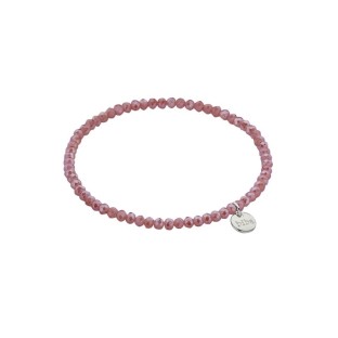 Biba armband crystal oud Hollands roze 3 mm