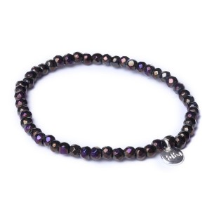 Biba armband crystal paars blauw metallic 4 mm