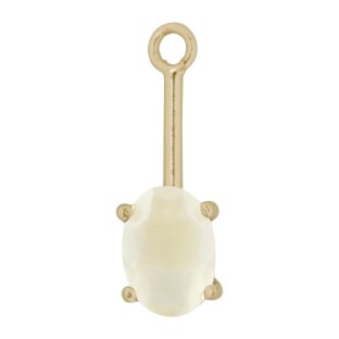 Charmins oorhangers gold white oval PE18