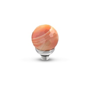 Melano gemstone bal facet red line agate 