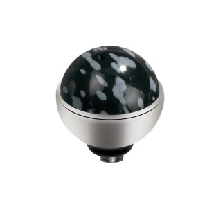 Melano Twisted zetting gem stone snowflake obsidian 6 mm