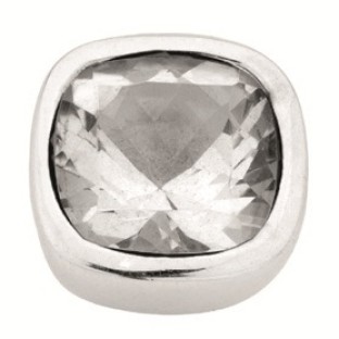 Enchanted square natural stones white topaz facet