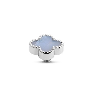Melano Twisted zetting Gem Clover blue lace agate 