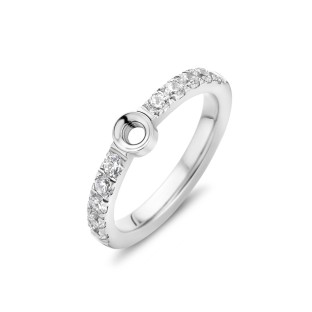Melano Twisted ring Petite CZ stainless steel