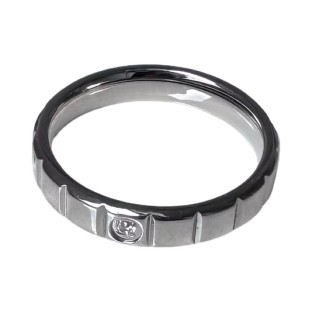 Sample Melano Friends ring ribbed CZ stainless steel maat 57