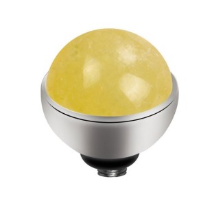 Melano Twisted zetting gem stone yellow calcite 6 mm