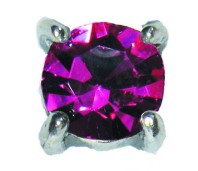 Charmins oorstekers zilver E25 princess diamond violet