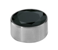 Melano Stainless Steel zetting rond zirkonia black