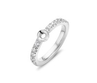 Melano Twisted ring Petite CZ stainless steel