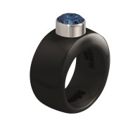 Melano Stainless Steel ring ceramic black gloss