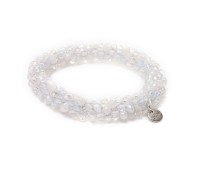 Biba armband crochet round crystal white