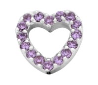 Enchanted bracelet elements heart zirkonia 9 mm purple