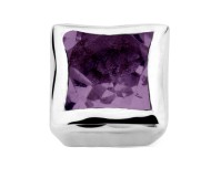 Enchanted bracelet element square amethyst facet silver rhodium