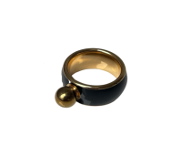 Sample Melano Sturdy ring black gold maat 60 met bolzetting