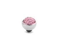 Melano Twisted zetting shiny stone light rose 6 mm