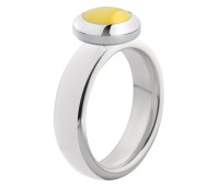 Melano Vivid ring stainless steel - white
