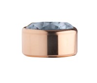 Melano Stainless Steel zetting rose rond zirkonia jeans blue