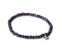 Biba armband natuursteen paars bruin 4 mm