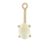 Charmins oorhangers gold white oval PE18