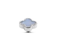 Melano Twisted zetting Gem Clover blue lace agate 